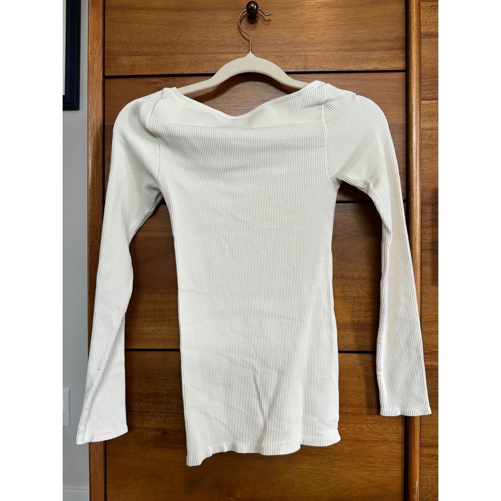 Free People Intimately Ribbed Long Sleeve Top M/L Cream Good - Picture 3 of 10